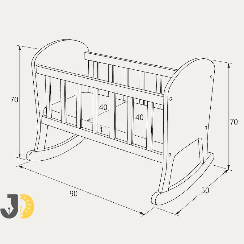 Classic Wooden Baby Rocking Cradle