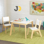 Load image into Gallery viewer, Natural Wood &amp; White Kids Table and Chair Set
