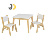 Load image into Gallery viewer, Natural Wood &amp; White Kids Table and Chair Set
