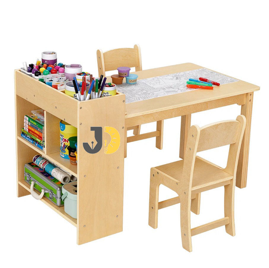 Kids Art Table & Chair Set with Storage