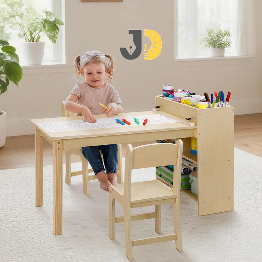 Kids Art Table & Chair Set with Storage