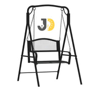 Outdoor Metal Garden Swing Chair with Armrests
