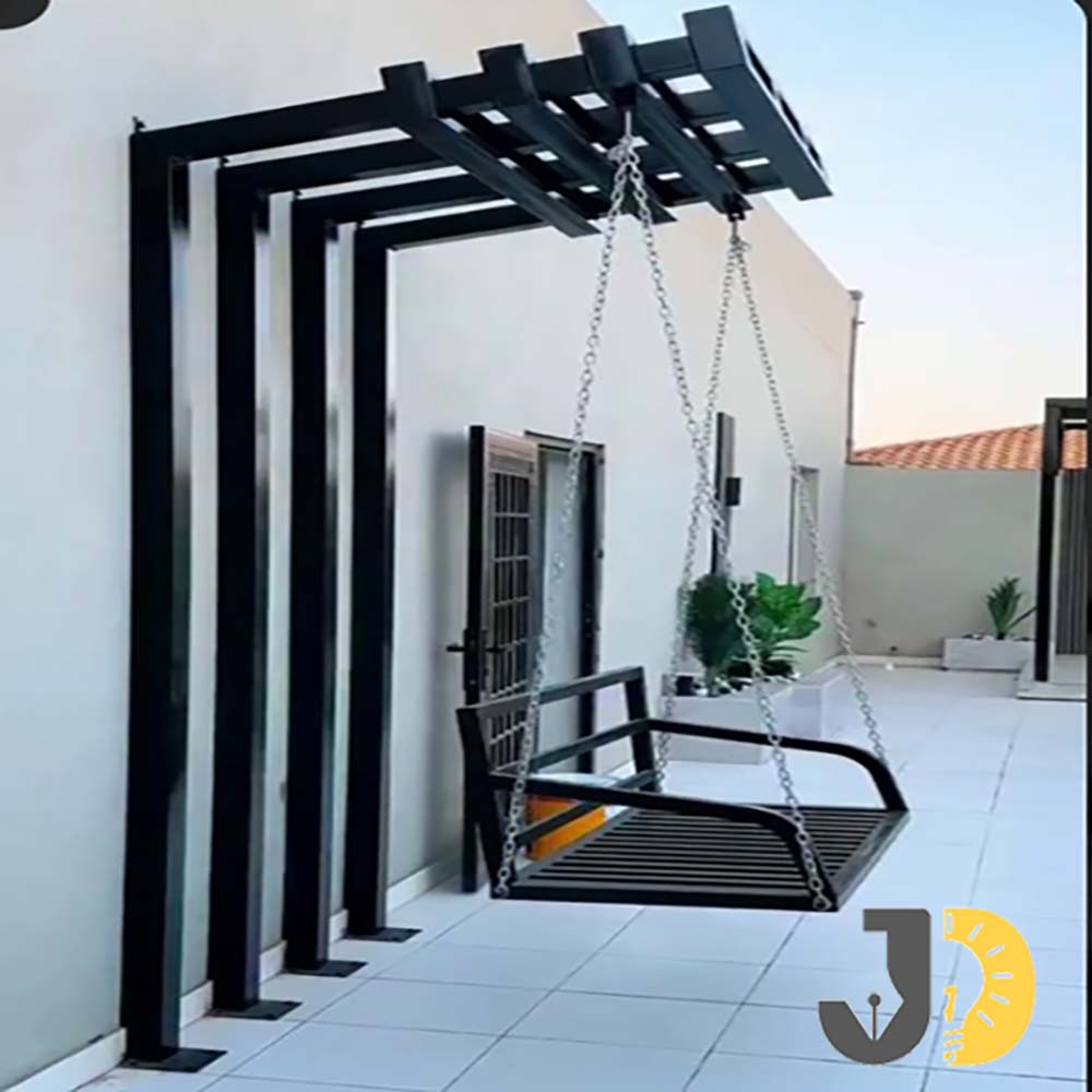 Wall-Mounted Metal Swing Bench with Chains