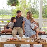 Modern Wooden Swing Daybed with Metal Frame