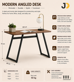 Load image into Gallery viewer, Modern Angled Metal Frame Desk