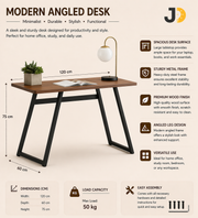 Modern Angled Metal Frame Desk