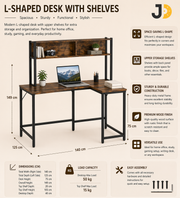 L-Shaped Desk with Shelves