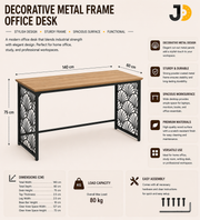 Decorative Metal Frame Office Desk