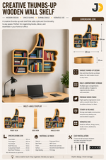 Load image into Gallery viewer, Creative Thumbs-Up Wooden Wall Shelf for Modern Office
