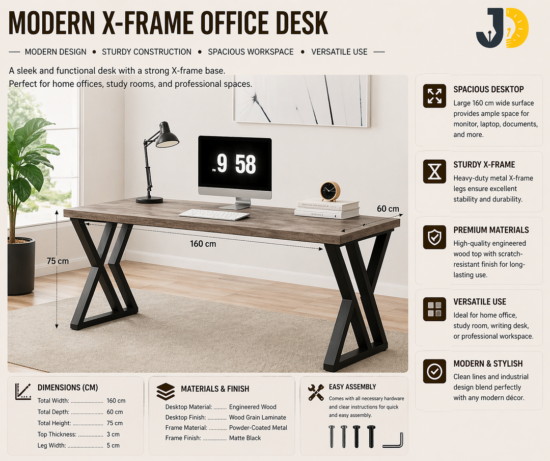 Modern X-Frame Office Desk