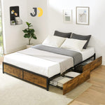 Load image into Gallery viewer, سرير أنيق يجمع بين الخشب والمعدن مع أدراج تخزين عملية لتوفير المساحة – أضف لمسة عصرية لغرفتك اليوم.
Elegant wood &amp; metal bed with spacious storage drawers – bring smart style to your bedroom today.
