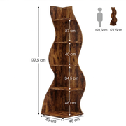Elegant Wave-Shaped Wooden Corner Shelf Unit