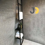 Load image into Gallery viewer, Black Metal Wall Shelf with Three Wooden Shelves for Storage &amp; Décor
