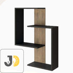 Load image into Gallery viewer, Modern L-Shaped Black Wooden Wall Shelf
