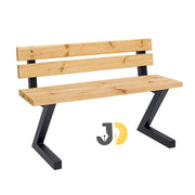 Modern Wood & Metal Garden Bench