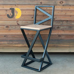 Load image into Gallery viewer, Geometric Metal &amp; Wood Bar Chair
