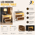 Load image into Gallery viewer, Modern Wooden Bedside Table with LED Light – Elegant Contemporary Design