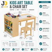 Kids Art Table & Chair Set with Storage