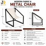 Load image into Gallery viewer, Modern Fabric &amp; Metal Chair – White &amp; Black