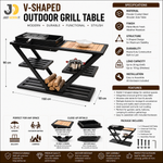 Load image into Gallery viewer, V-Shaped Outdoor Grill Table with Shelves
