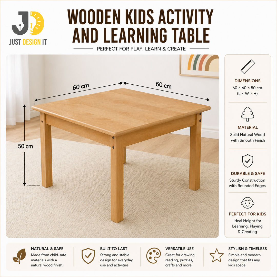Wooden Kids Activity and Learning Table
