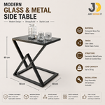 Load image into Gallery viewer, Modern Geometric Glass and Metal Side Table