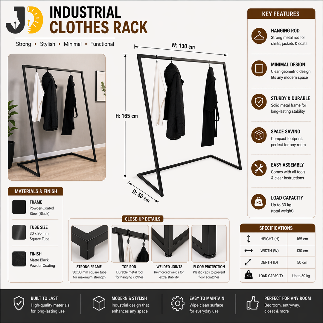 Modern Geometric Metal Clothes Rack