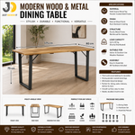 Load image into Gallery viewer, | Modern Wood &amp; Metal Dining Table