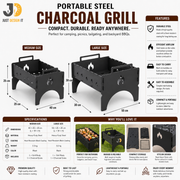 Portable Steel Charcoal Grill
