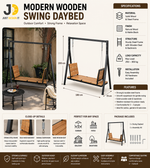 Load image into Gallery viewer, Modern Wooden Swing Daybed with Metal Frame
