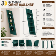 3d Wooden Corner Wall Shelf