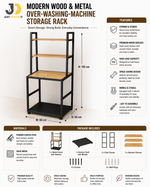 Load image into Gallery viewer, Modern Wood and Metal Over-Washing-Machine Storage Rack