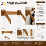 Load image into Gallery viewer, Sturdy wooden wall hanger with multiple slots for easy clothing organization.