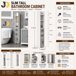 Load image into Gallery viewer, Slim Tall Bathroom Cabinet in White &amp; Grey