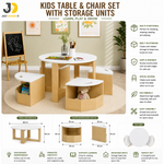Load image into Gallery viewer, Kids Table &amp; Chair Set with Storage Units