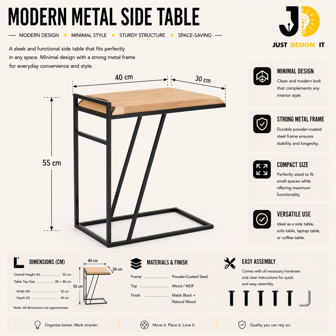 Modern Minimalist Metal Side Table