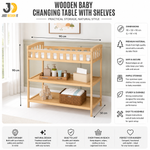 Load image into Gallery viewer, Wooden Baby Changing Table with Shelves