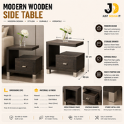 Modern Wooden Side Table with Storage Drawer