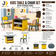 Kids Table & Chair Set with Storage Bins