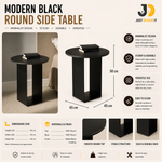 Load image into Gallery viewer, Modern Black Round Side Table – Minimalist Design