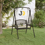 Load image into Gallery viewer, Outdoor Metal Garden Swing Chair with Armrests