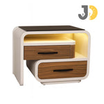 Load image into Gallery viewer, Modern Wooden Bedside Table with LED Light – Elegant Contemporary Design
